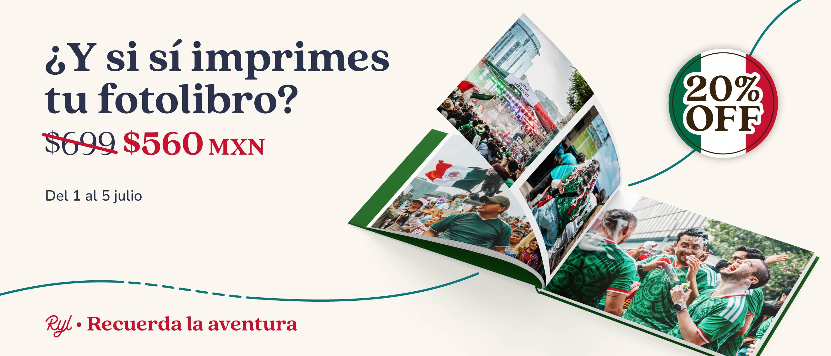 Banner promocional con descuento del 20% por el día del padre.