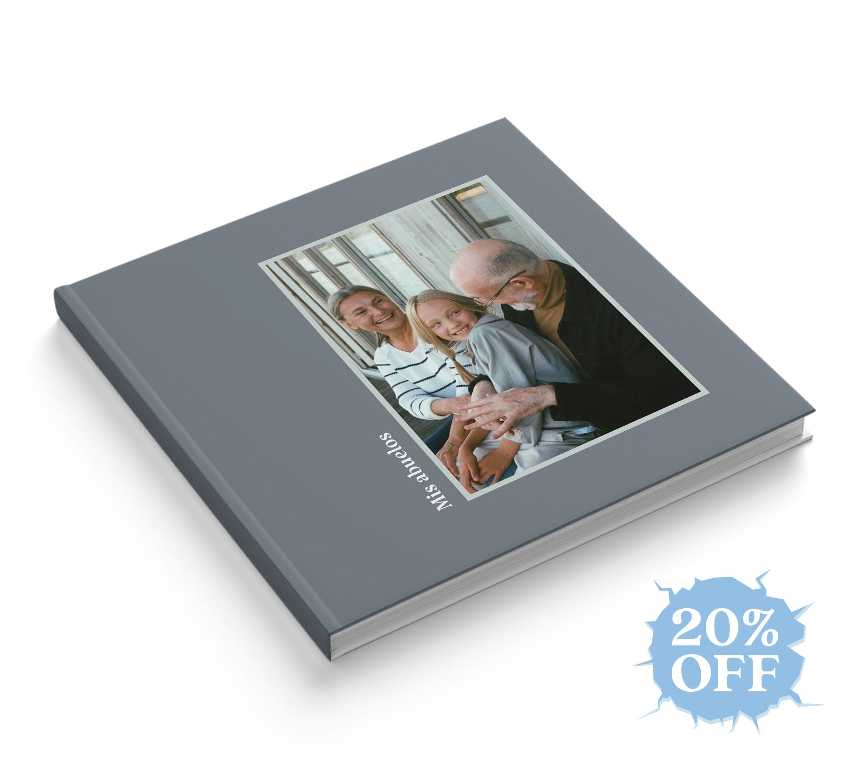 Fotolibro de abuelos con 20% de descuento por el hot sale.