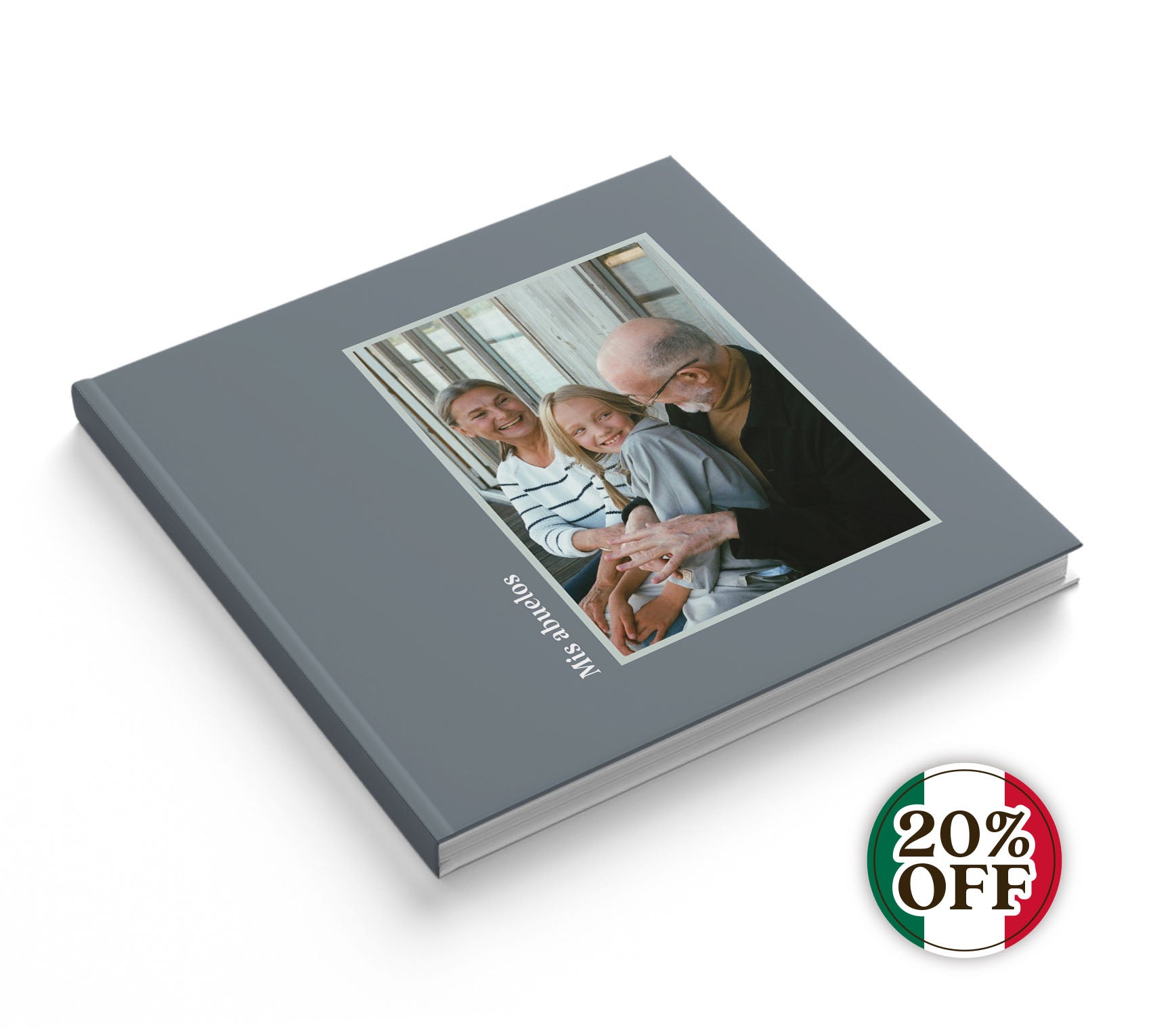 Fotolibro de abuelos con 20% de descuento por fútbol. Y si sí