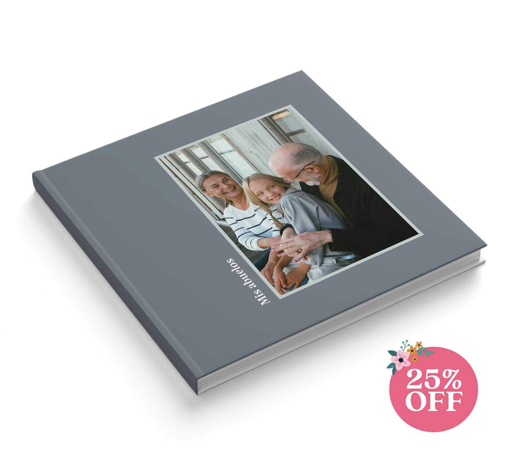 Fotolibro de abuelos con 25% de descuento por el día de las madres.