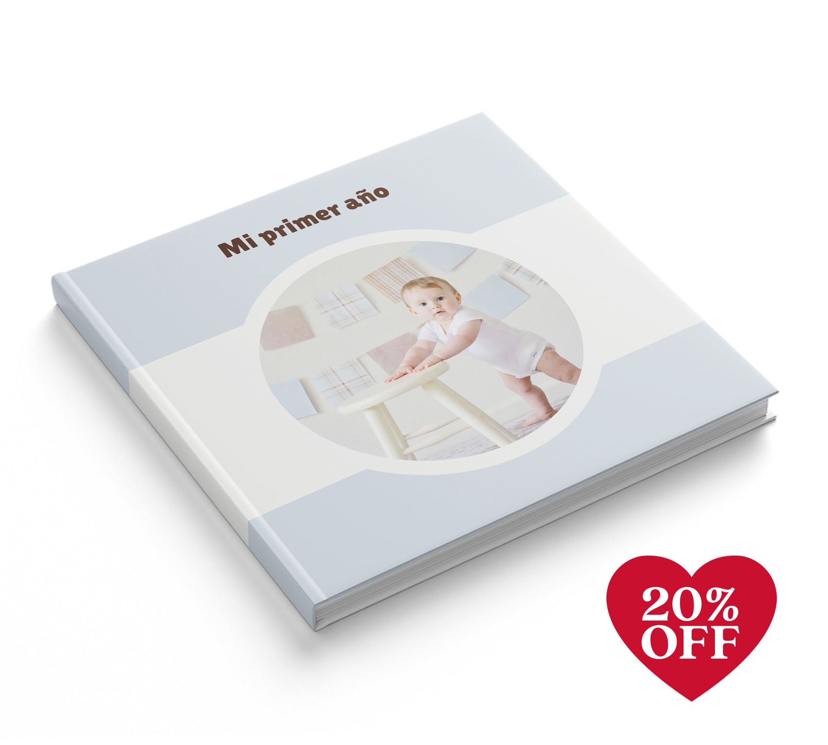 Fotolibro de bebé con 20% de descuento por San Valentín.