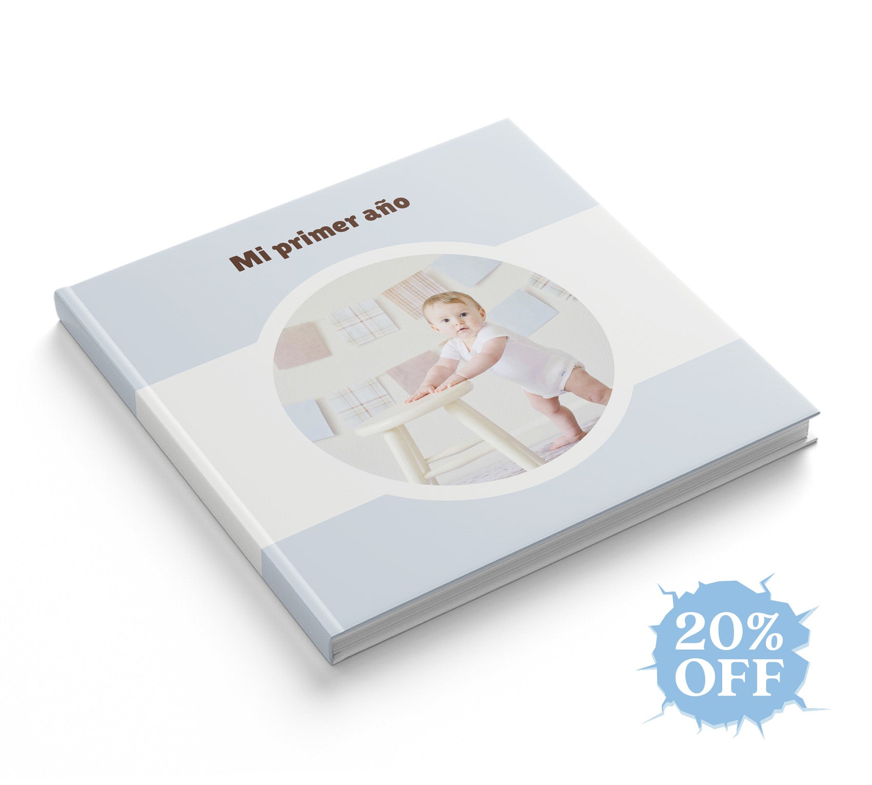 Fotolibro de bebé con 20% de descuento por el hot sale.