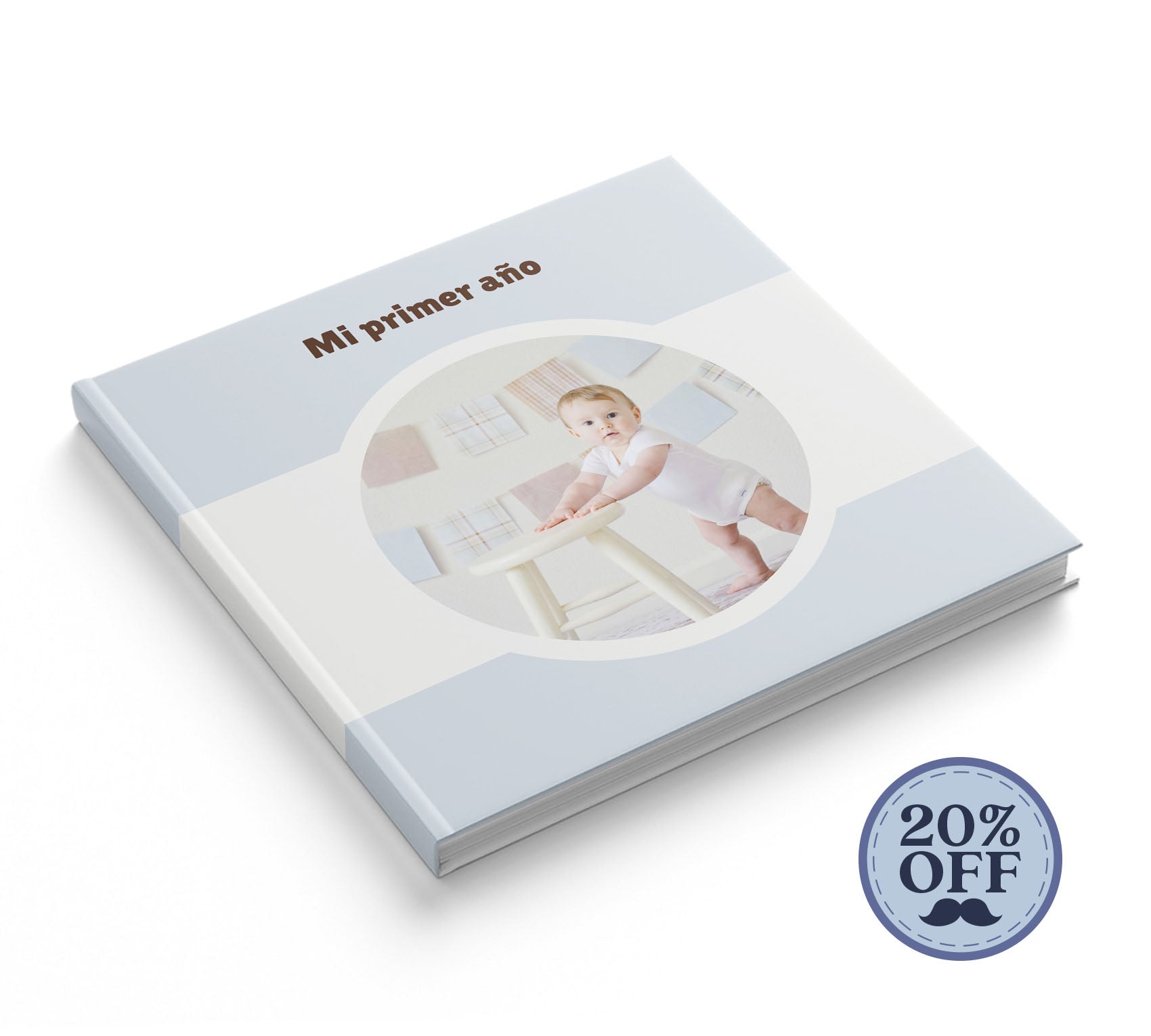 Fotolibro de bebé con 20% de descuento por el día del padre.