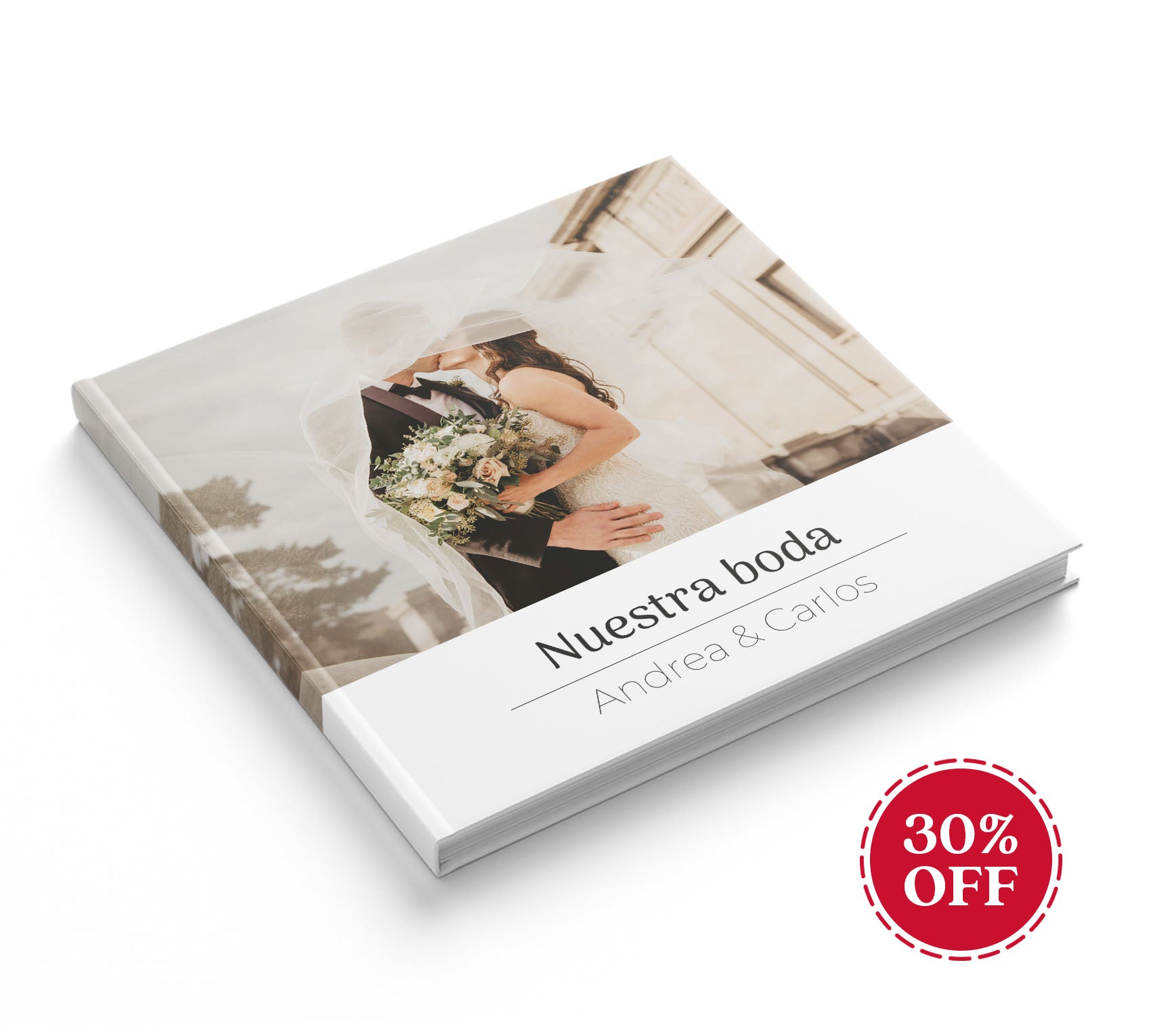Fotolibro de boda con 30% de descuento.