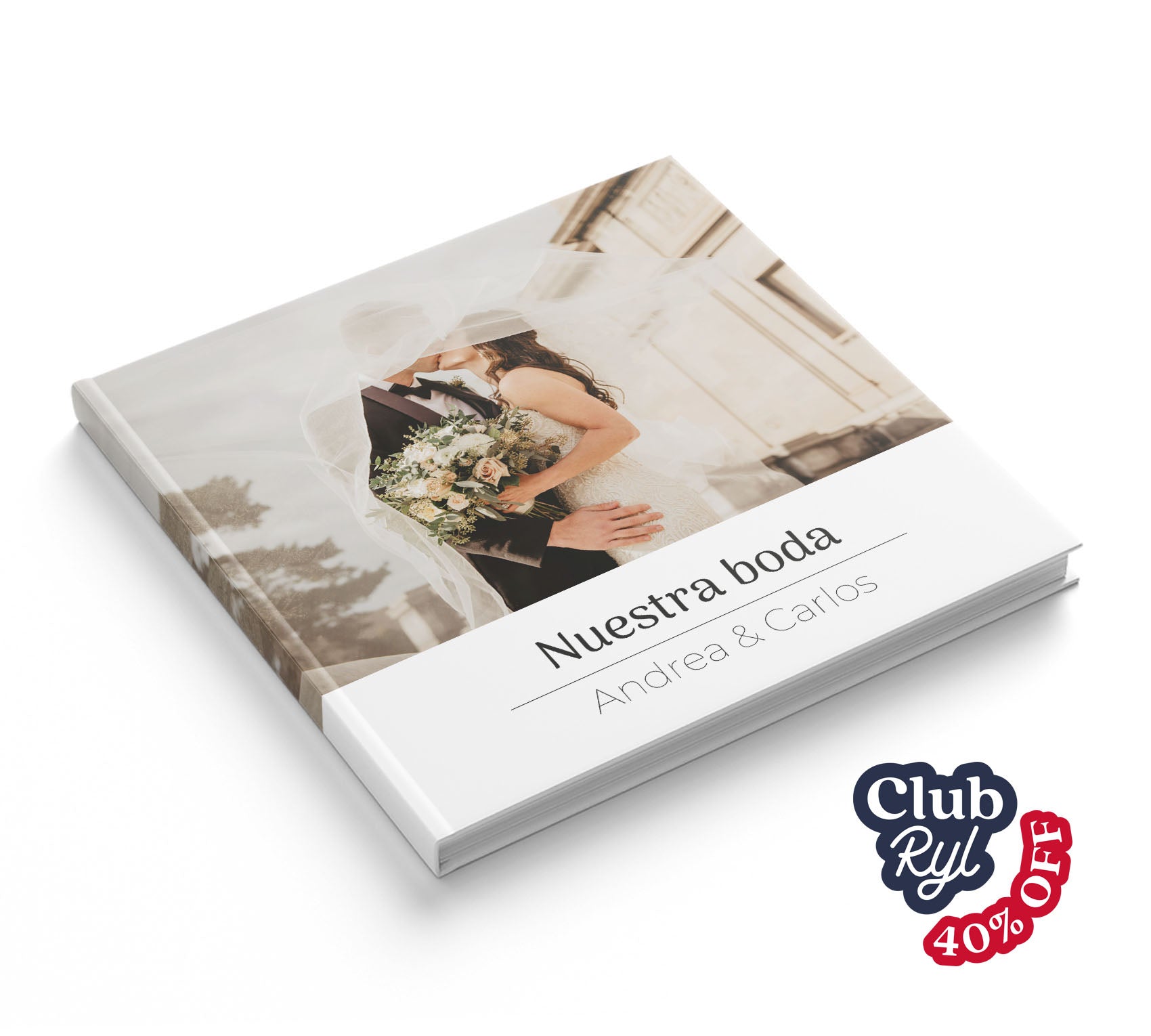 Fotolibro de boda con 40% de descuento con Club Ryl.
