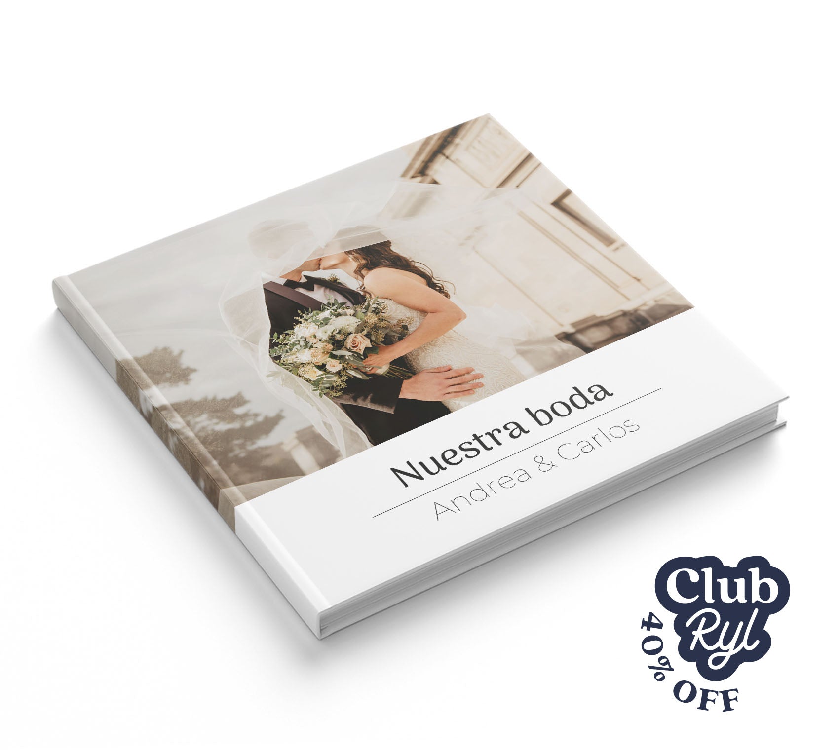 Fotolibro de boda con 40% de descuento con Club Ryl.