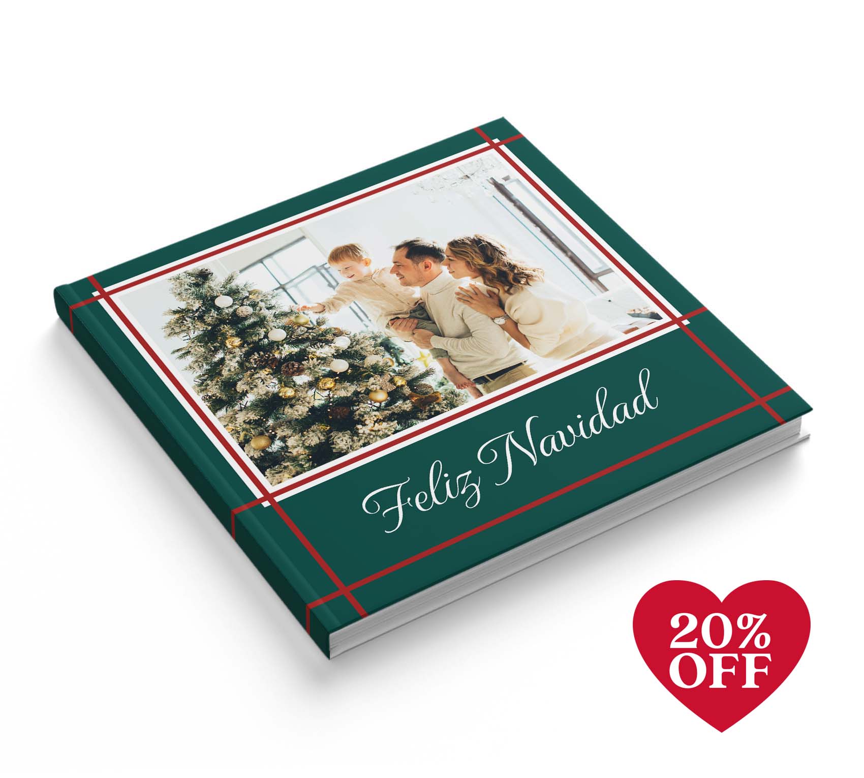 Fotolibro navideño con 20% de descuento por San Valentín.