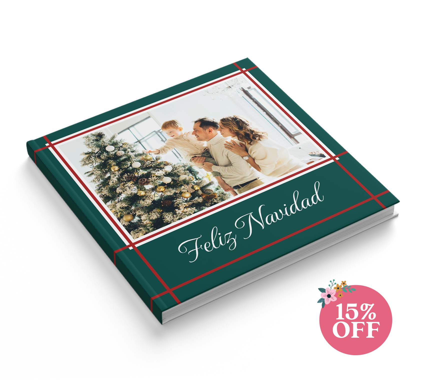 Fotolibro navideño con 15% de descuento por el día de las madres.