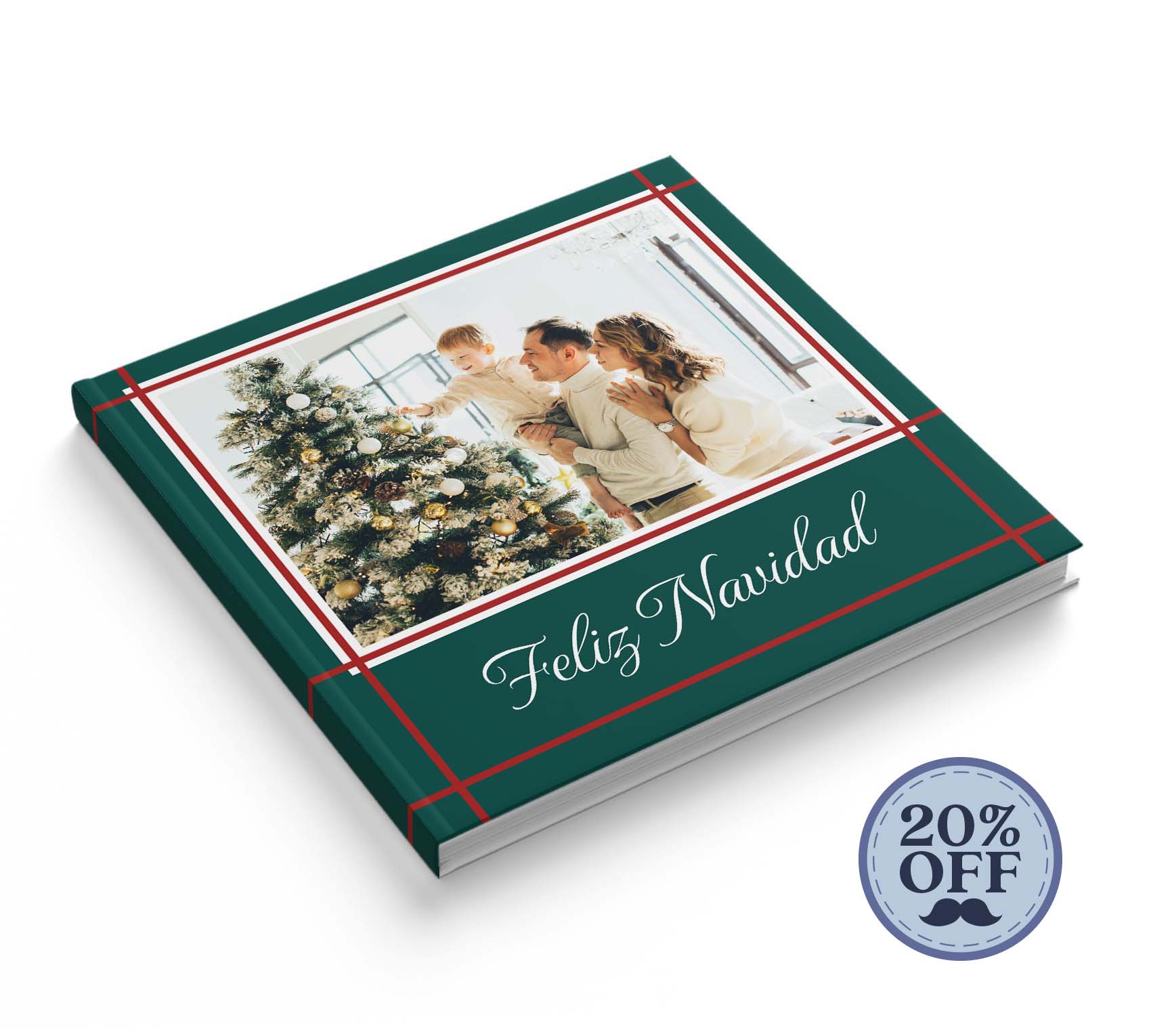 Fotolibro navideño con 20% de descuento por el día del padre.