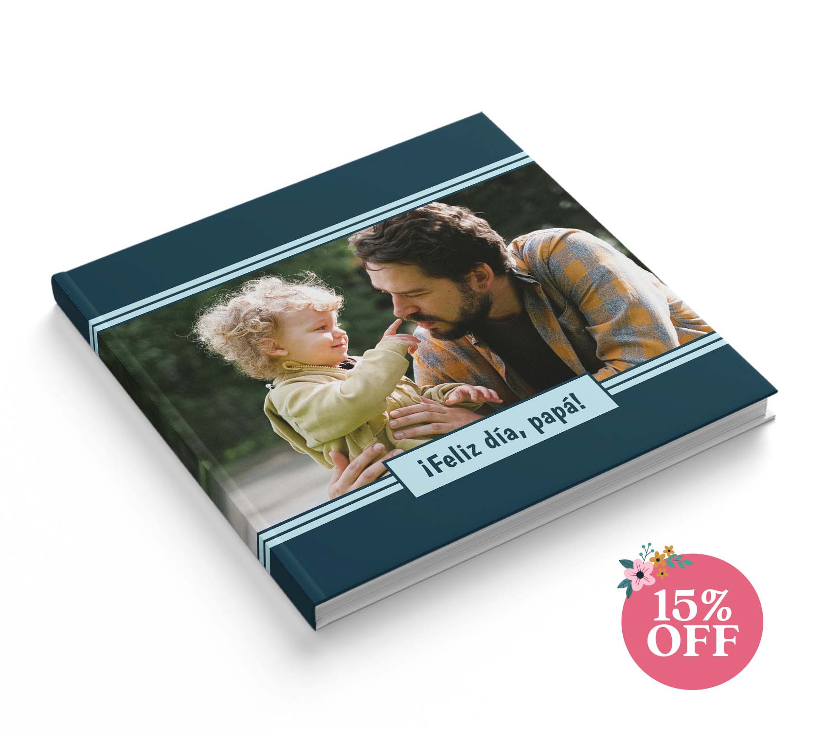 Fotolibro de papá con 15% de descuento por el día de las madres.