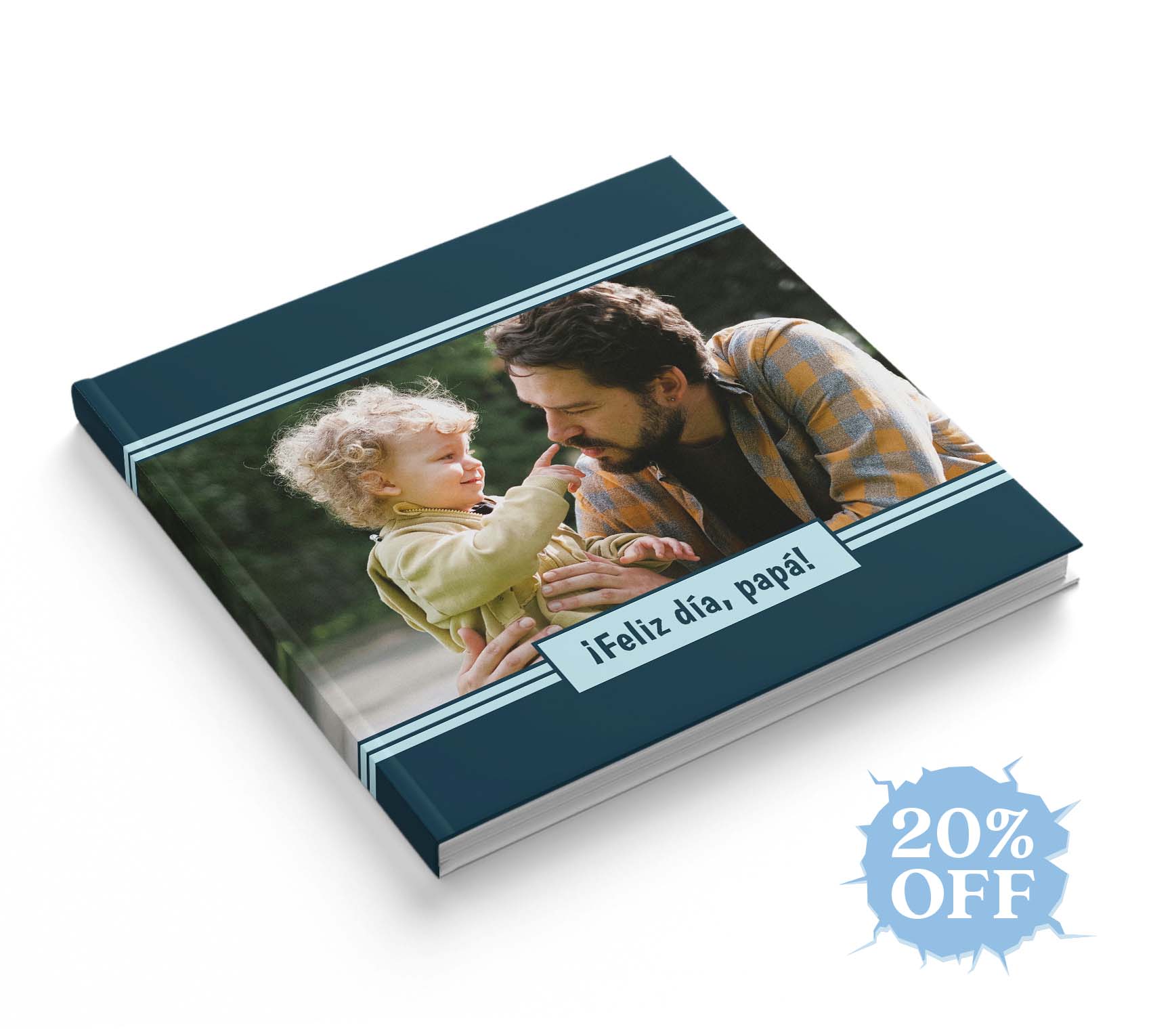 Fotolibro de papá con 20% de descuento por el hot sale.