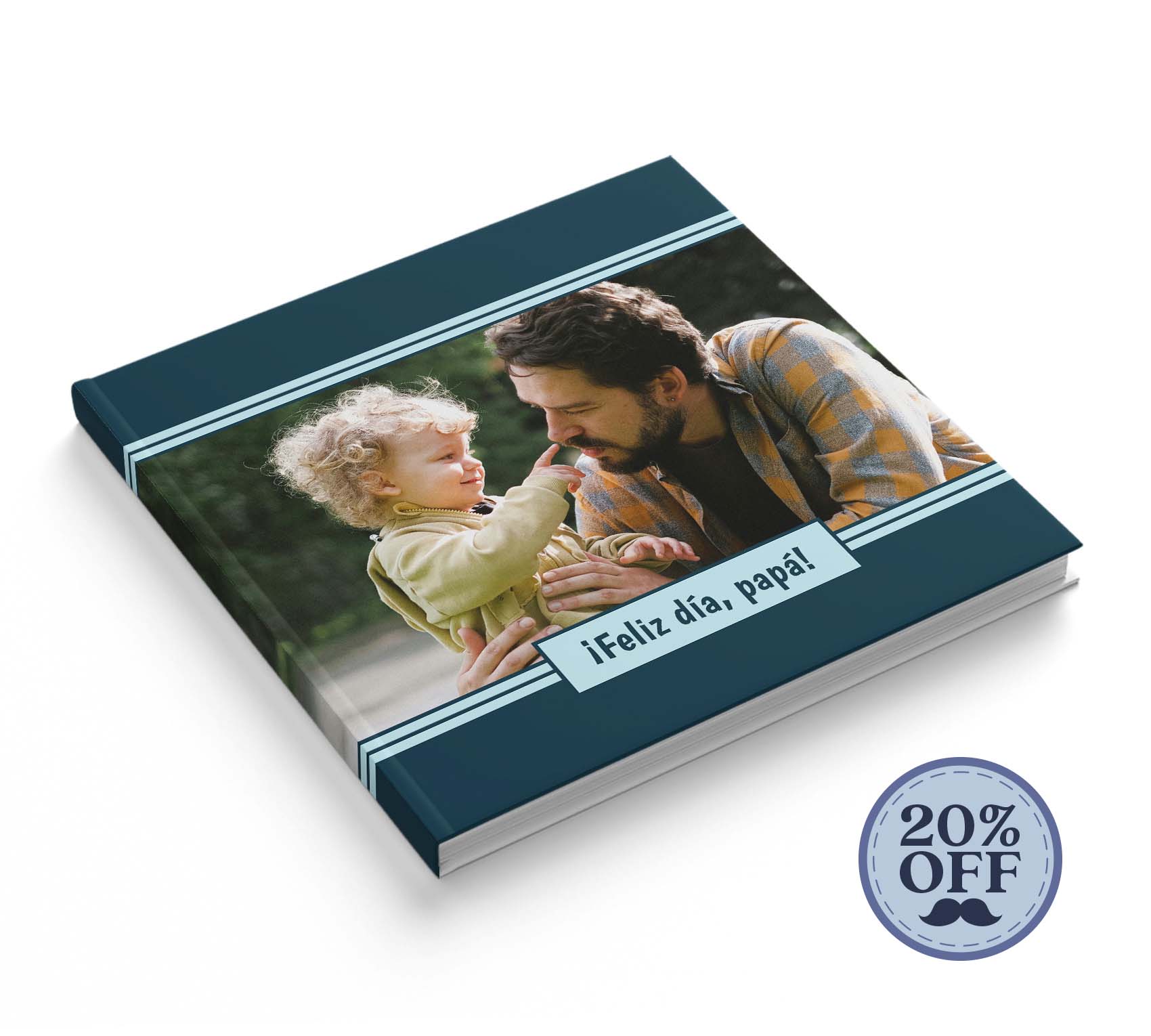 Fotolibro de papá con 20% de descuento por el día del padre.