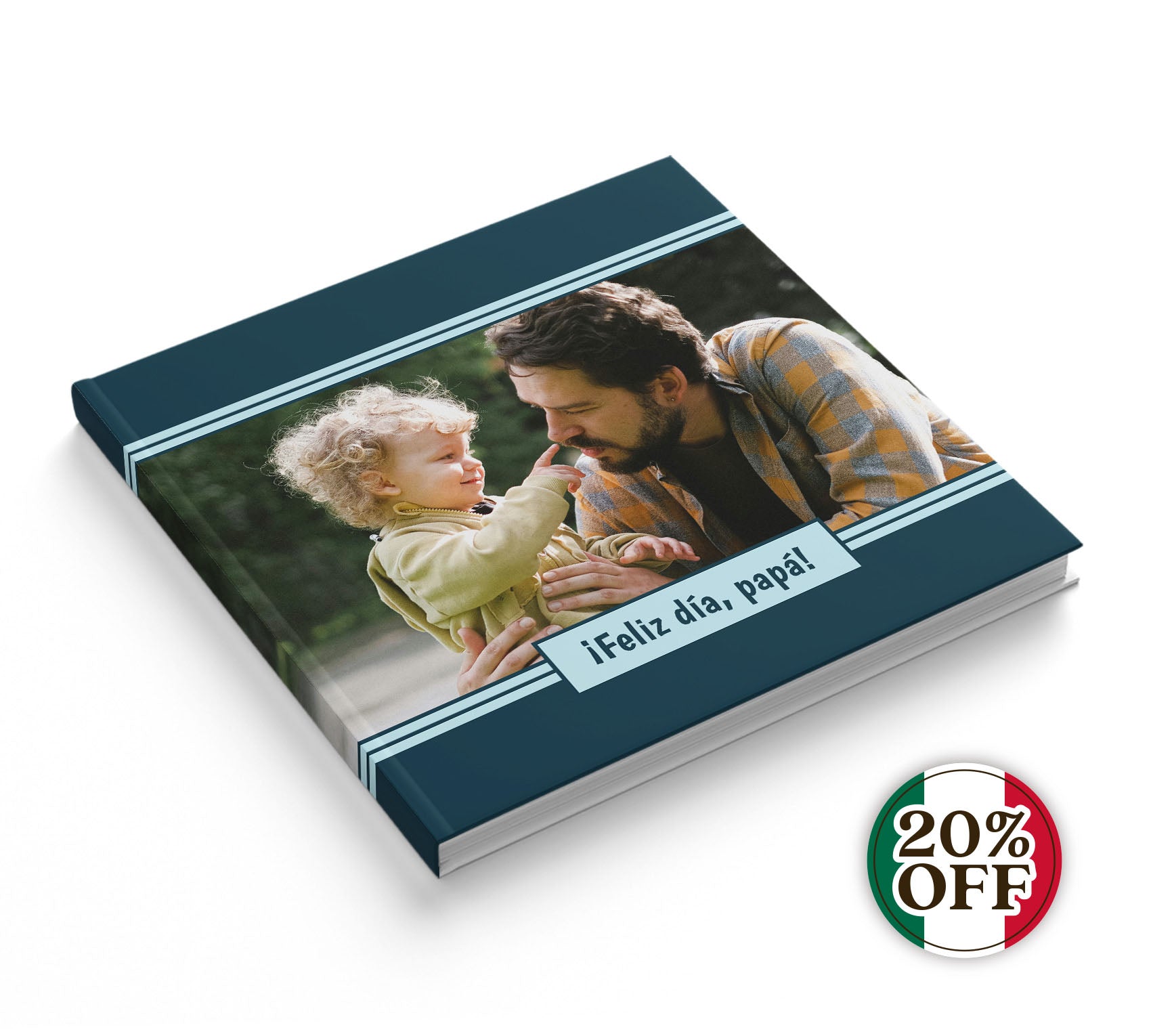 Fotolibro de papá con 20% de descuento por fútbol. Y si sí
