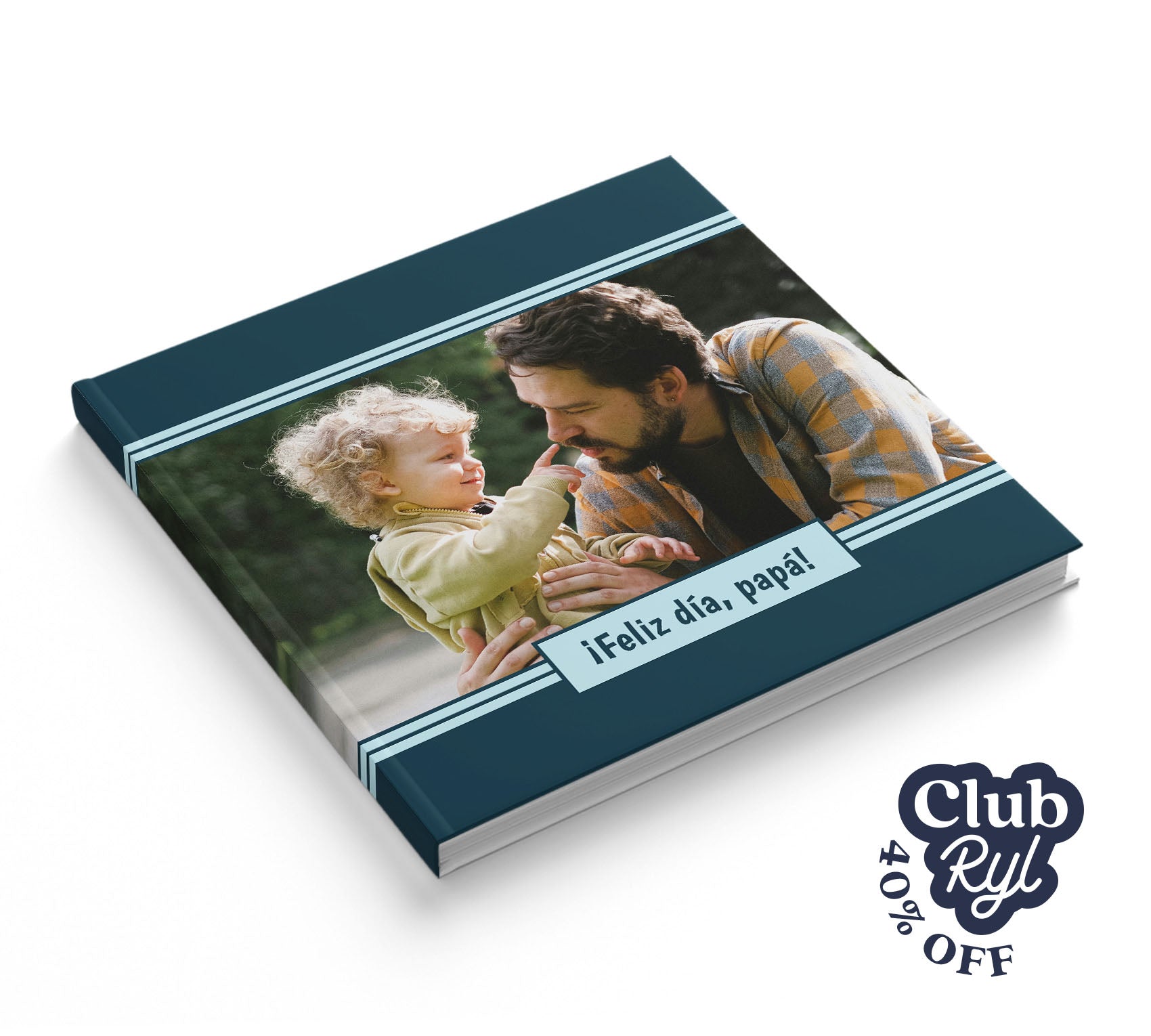 Fotolibro de papá con 40% de descuento con Club Ryl.