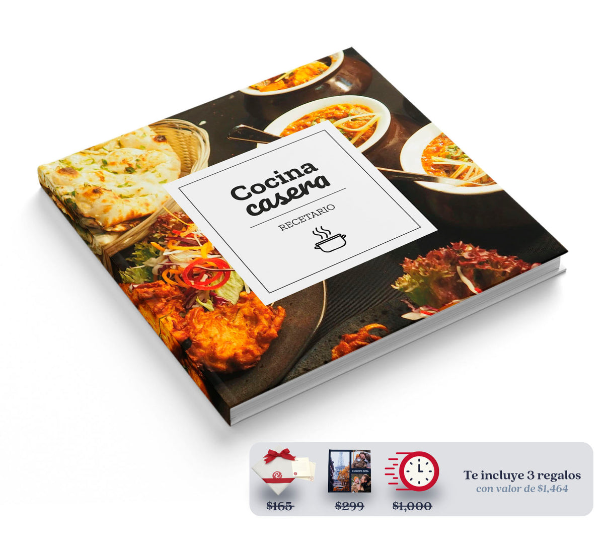 Fotolibro de recetario de cocina con 40% de descuento con Club Ryl.