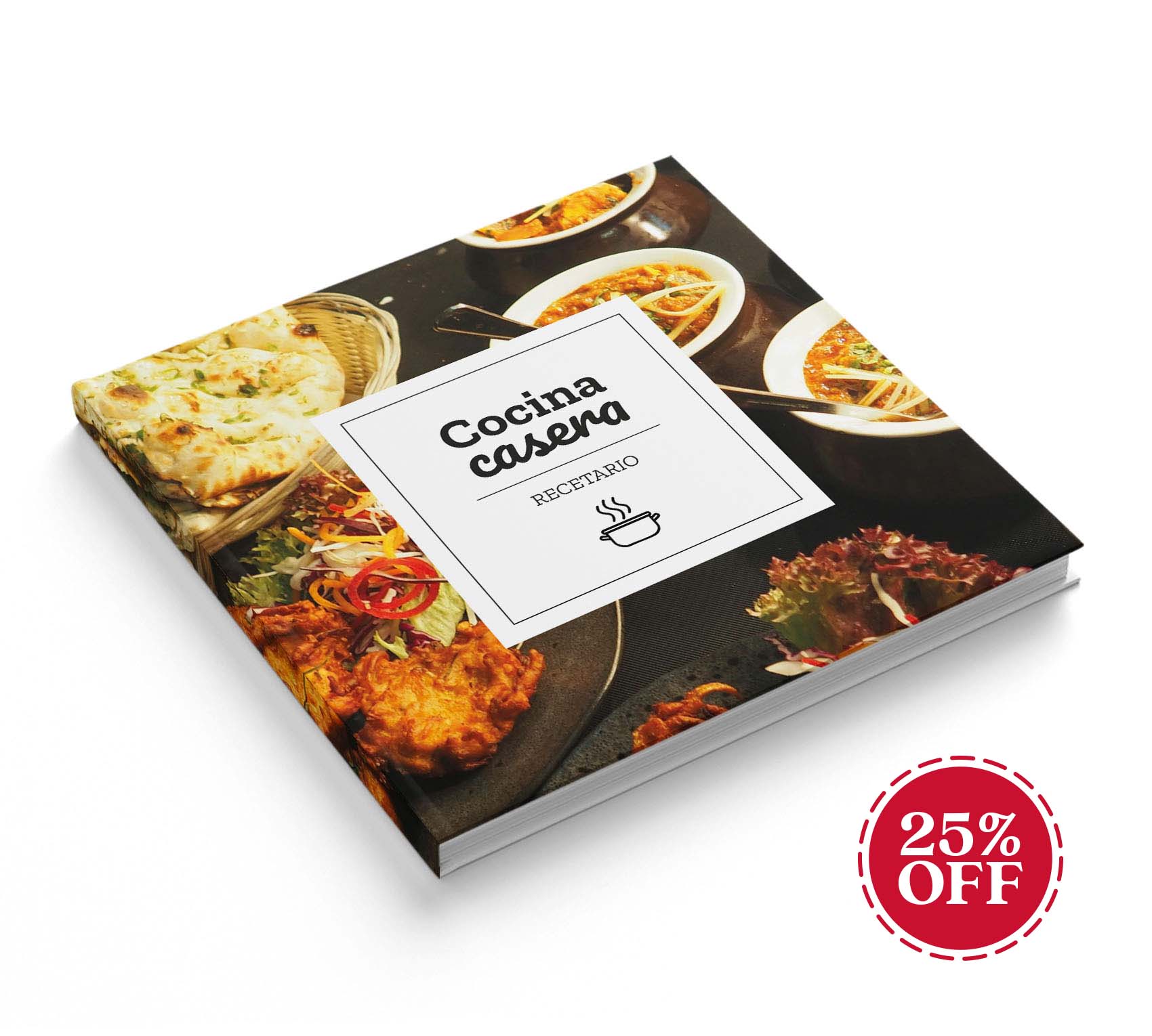 Fotolibro de recetario de cocina con 20% de descuento por San Valentín.
