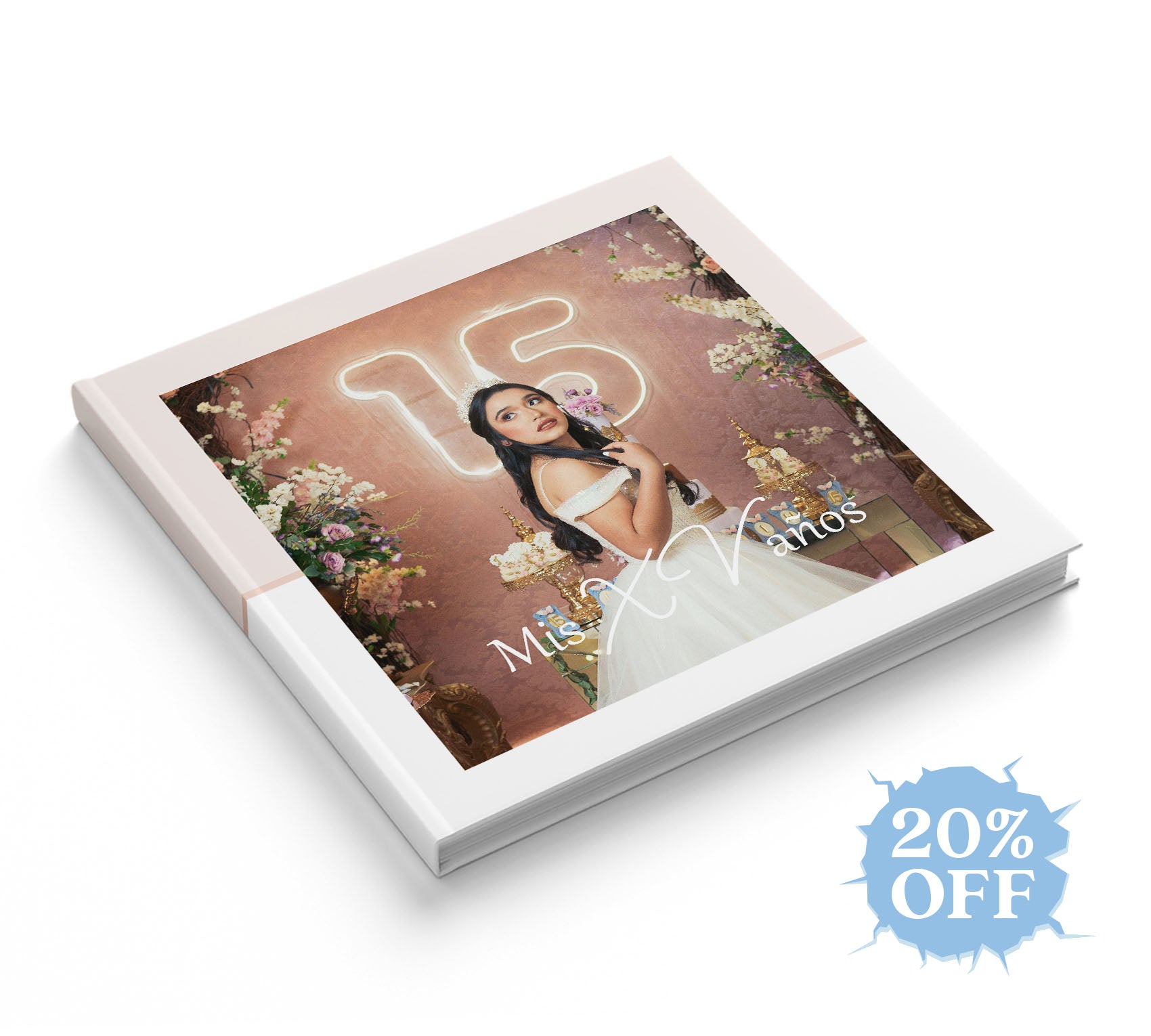 Fotolibro de XV años con 20% de descuento por el hot sale.