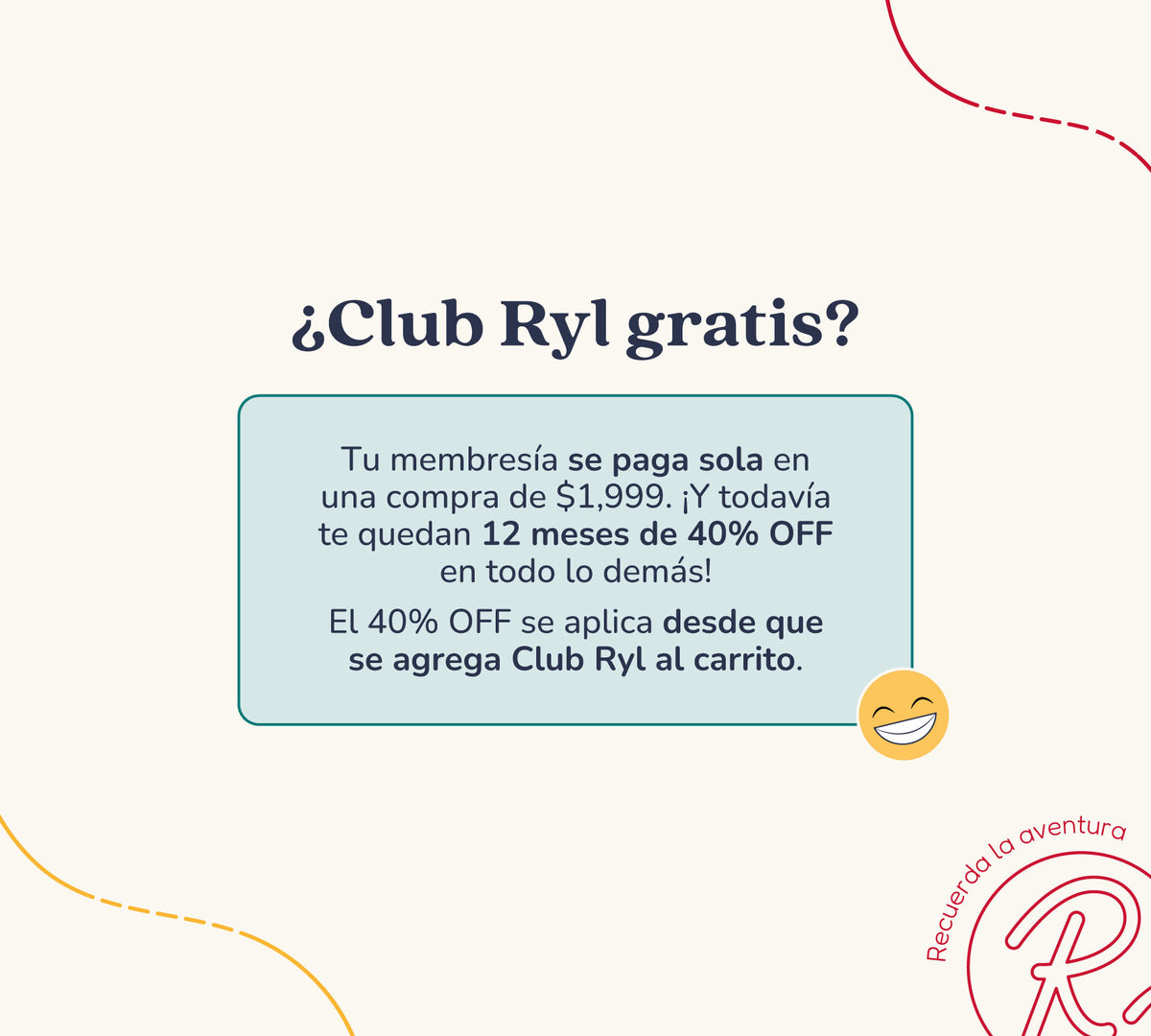 Club Ryl · 40% OFF en toda la tienda 1 año