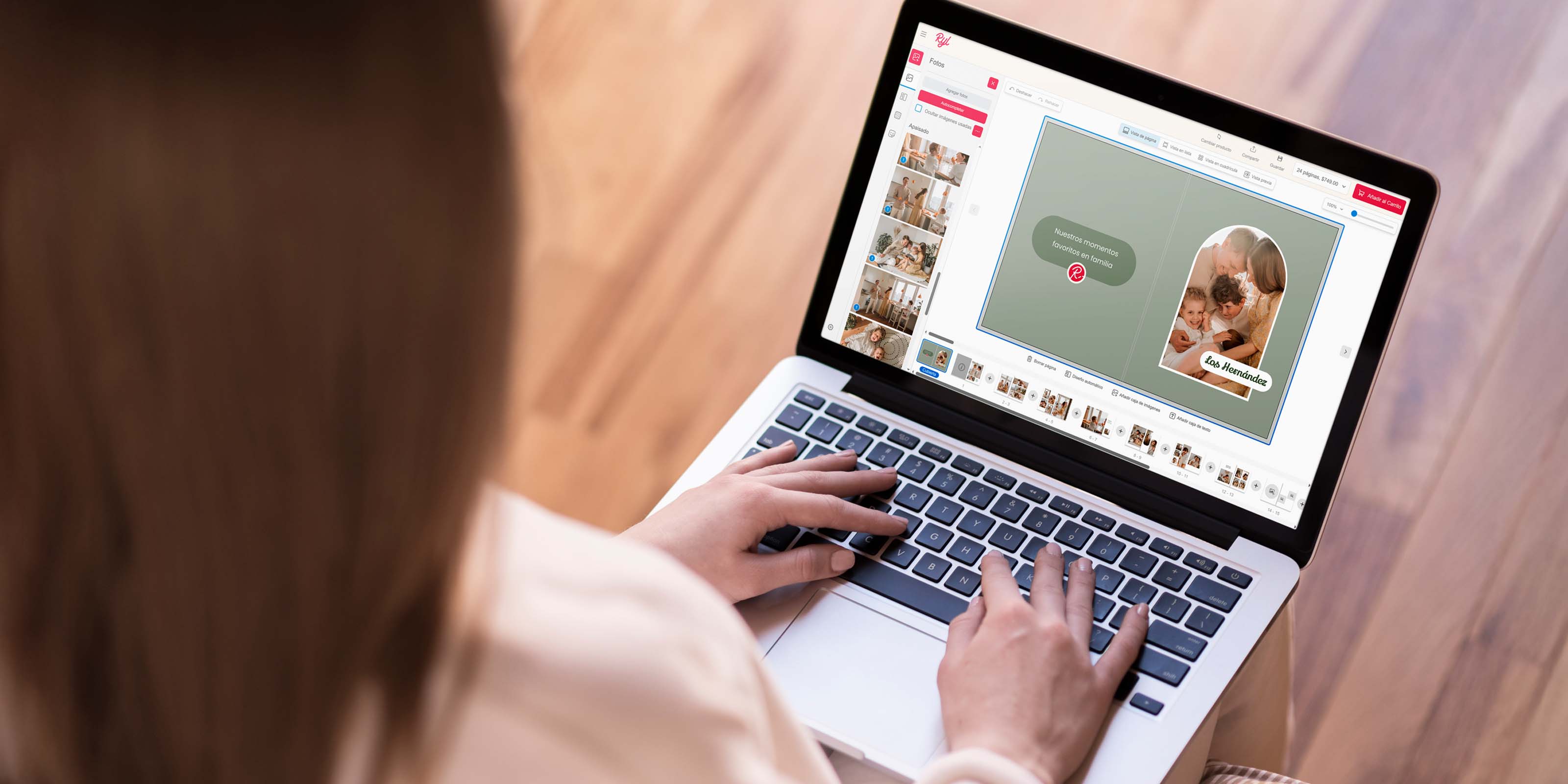 Pantalla de laptop con diseñador de ryl.