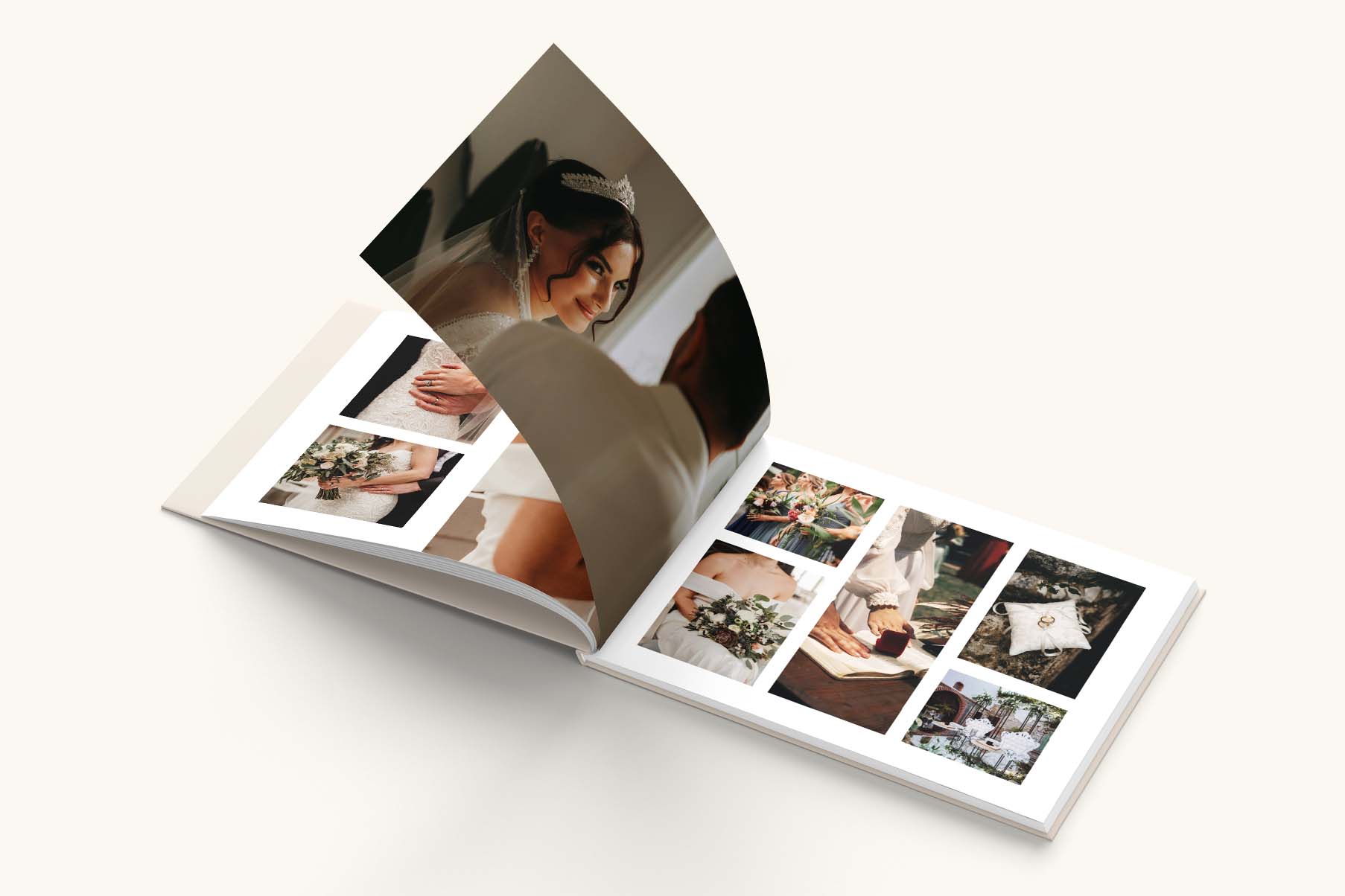Páginas de photobook de boda.
