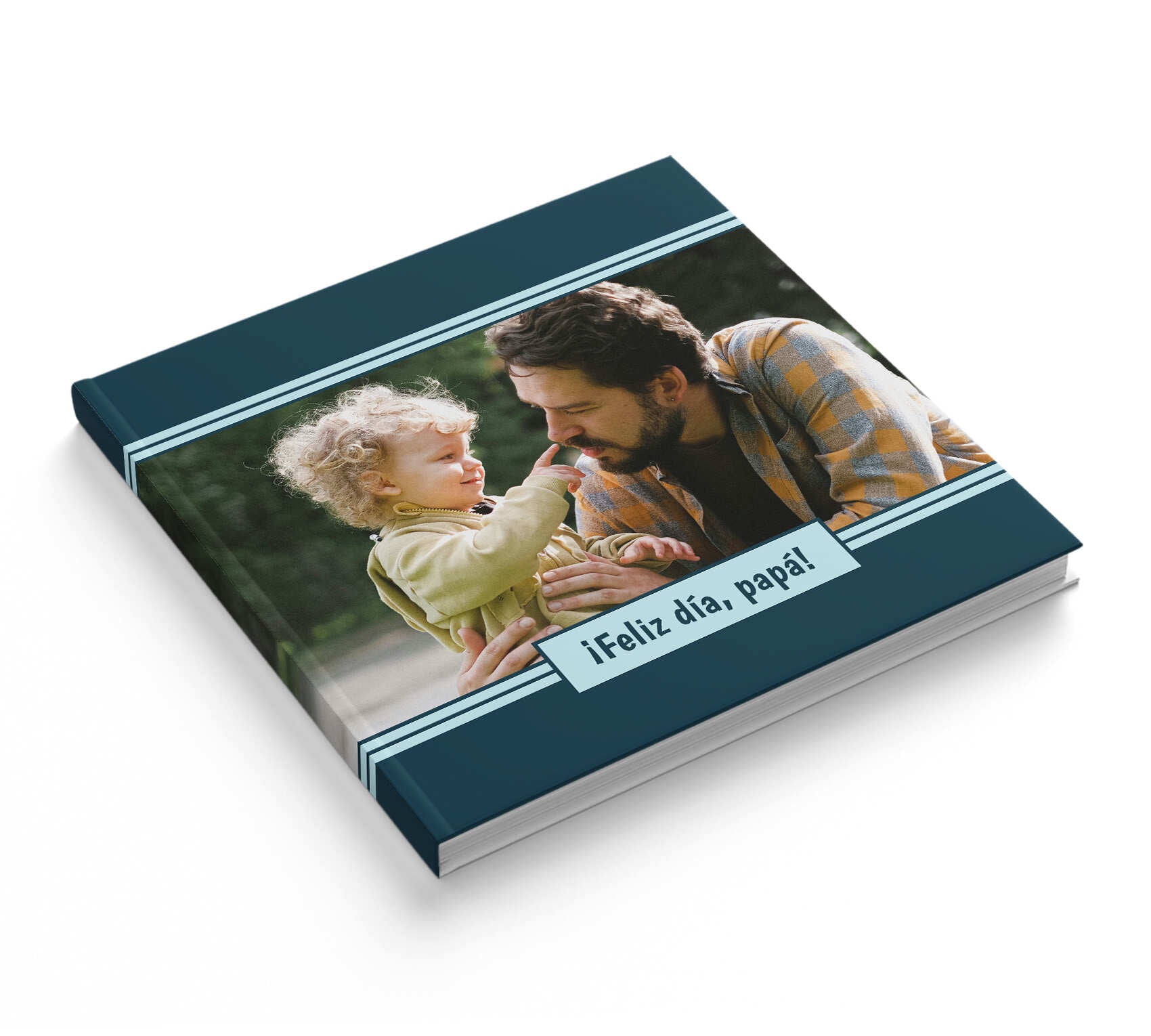 Photobook del día del padre en formato cuadrado 28 x 28 cm.