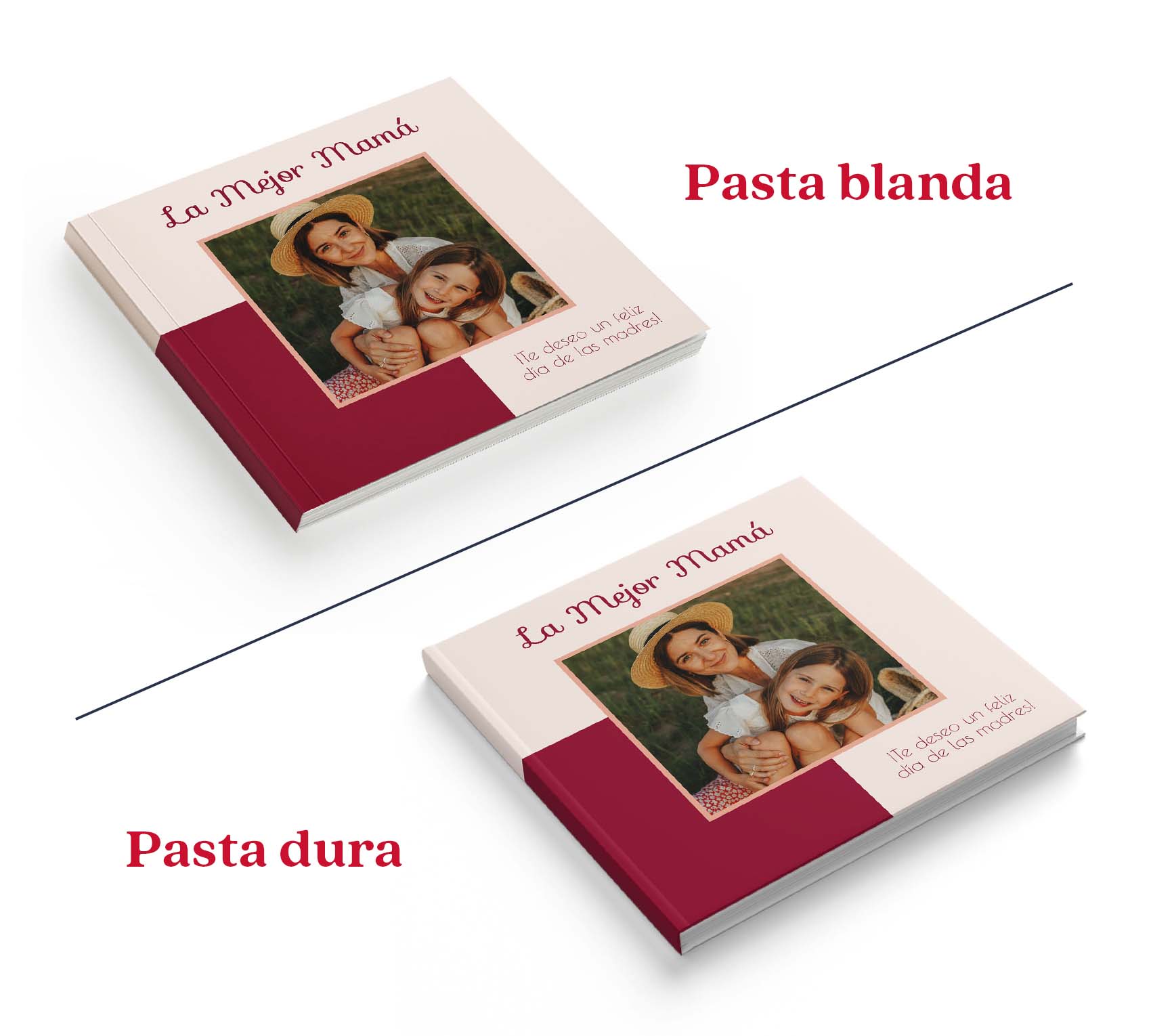 Photobook de mamá en pasta dura y pasta blanda.