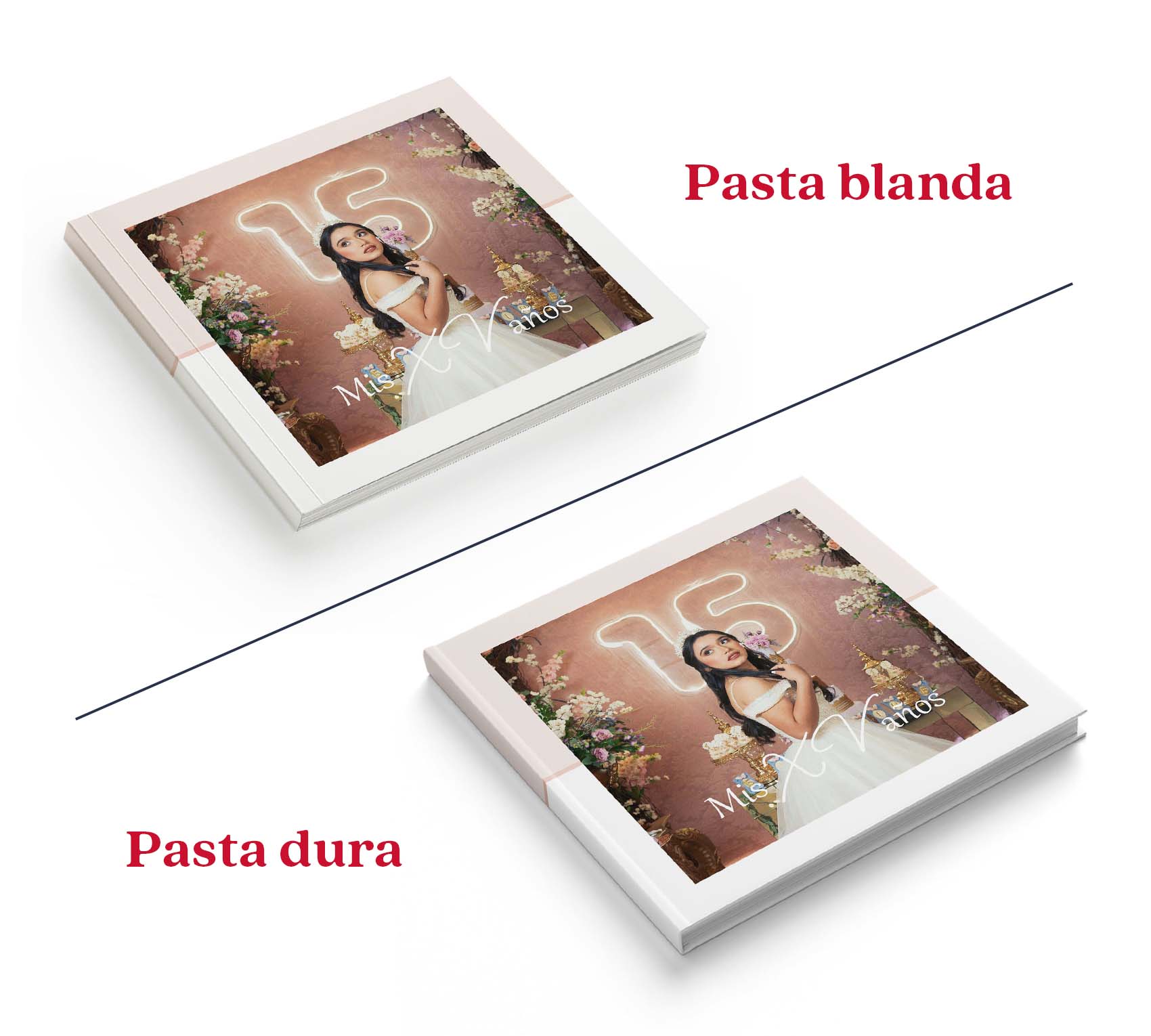 Photobook de XV años en pasta dura y pasta blanda.