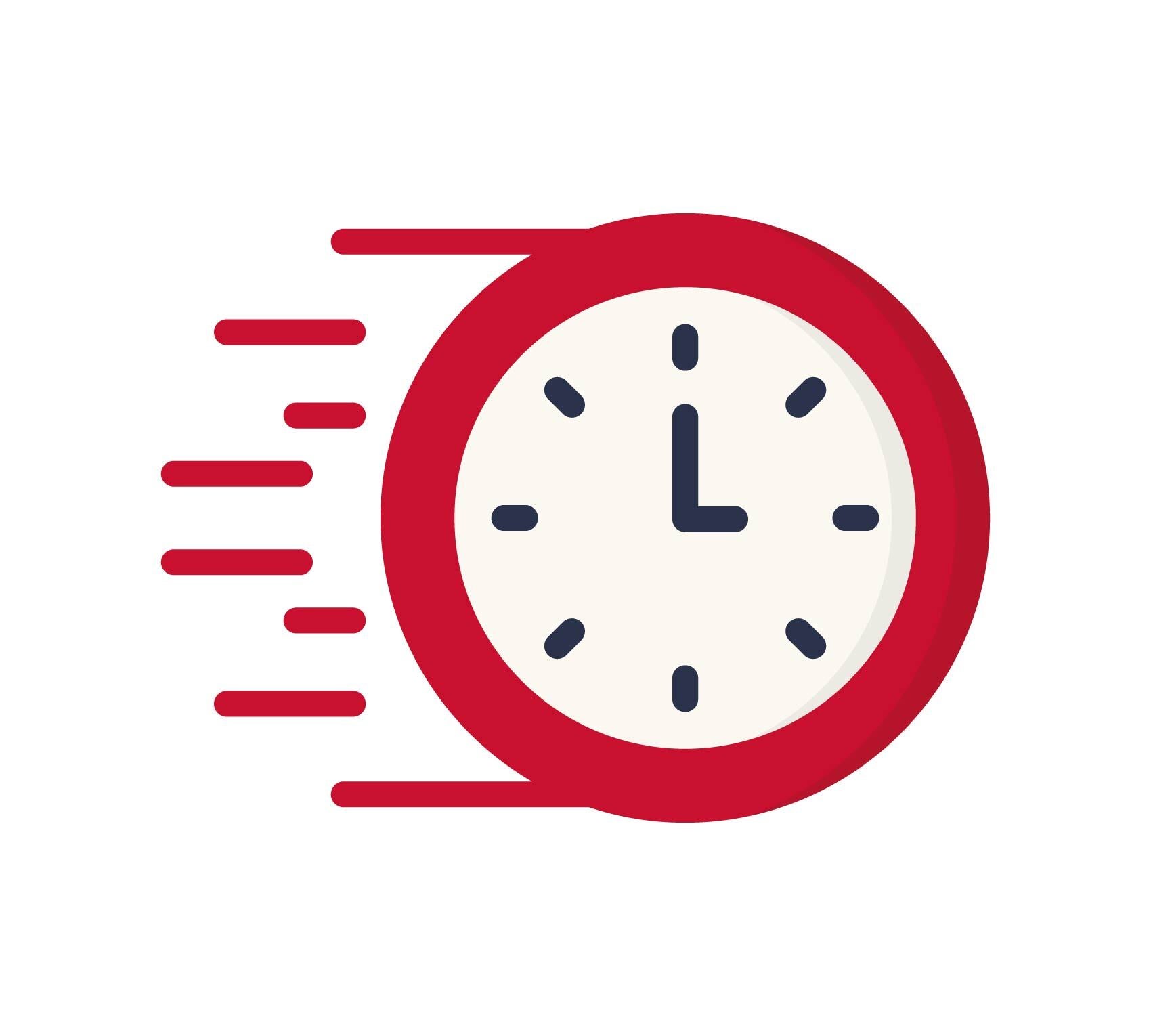 Ícono de reloj que avanza rápido