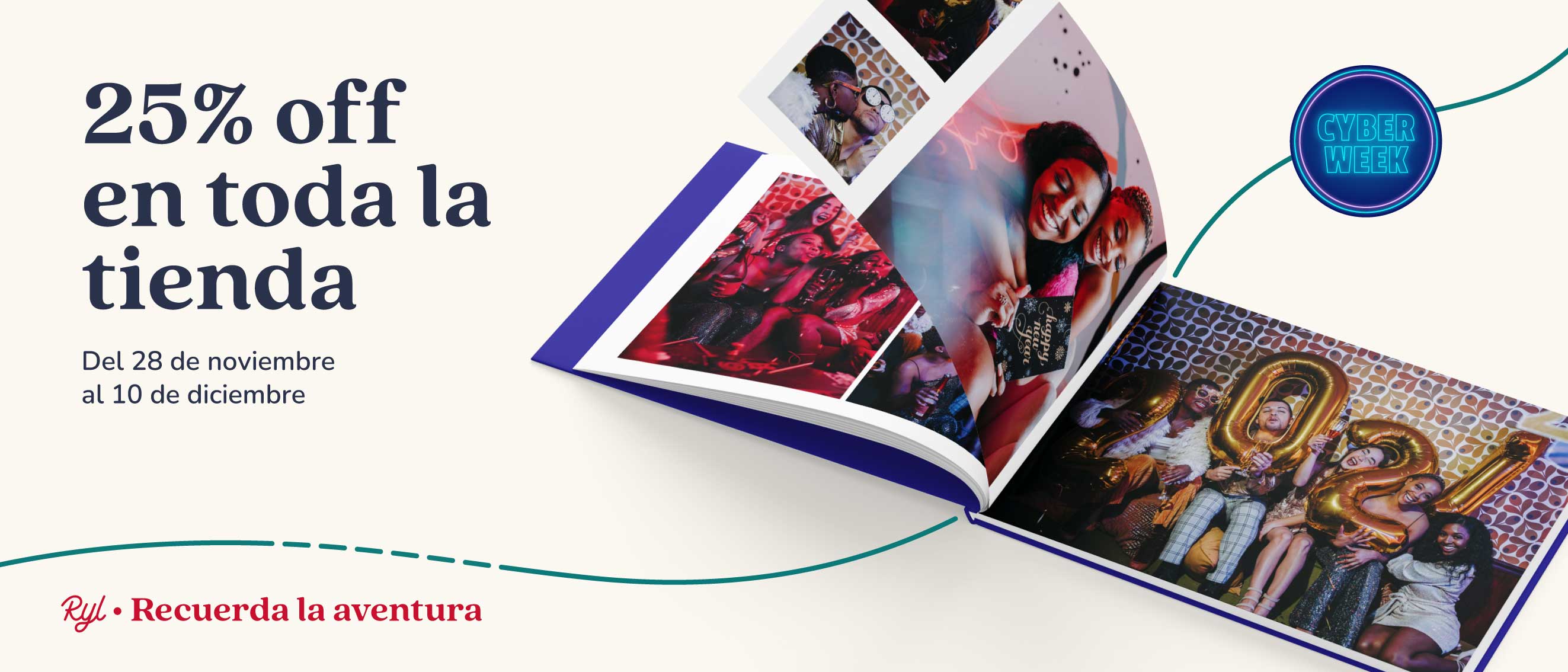 Banner promocional con descuento del 20% en toda la tienda por Holiday Sale.