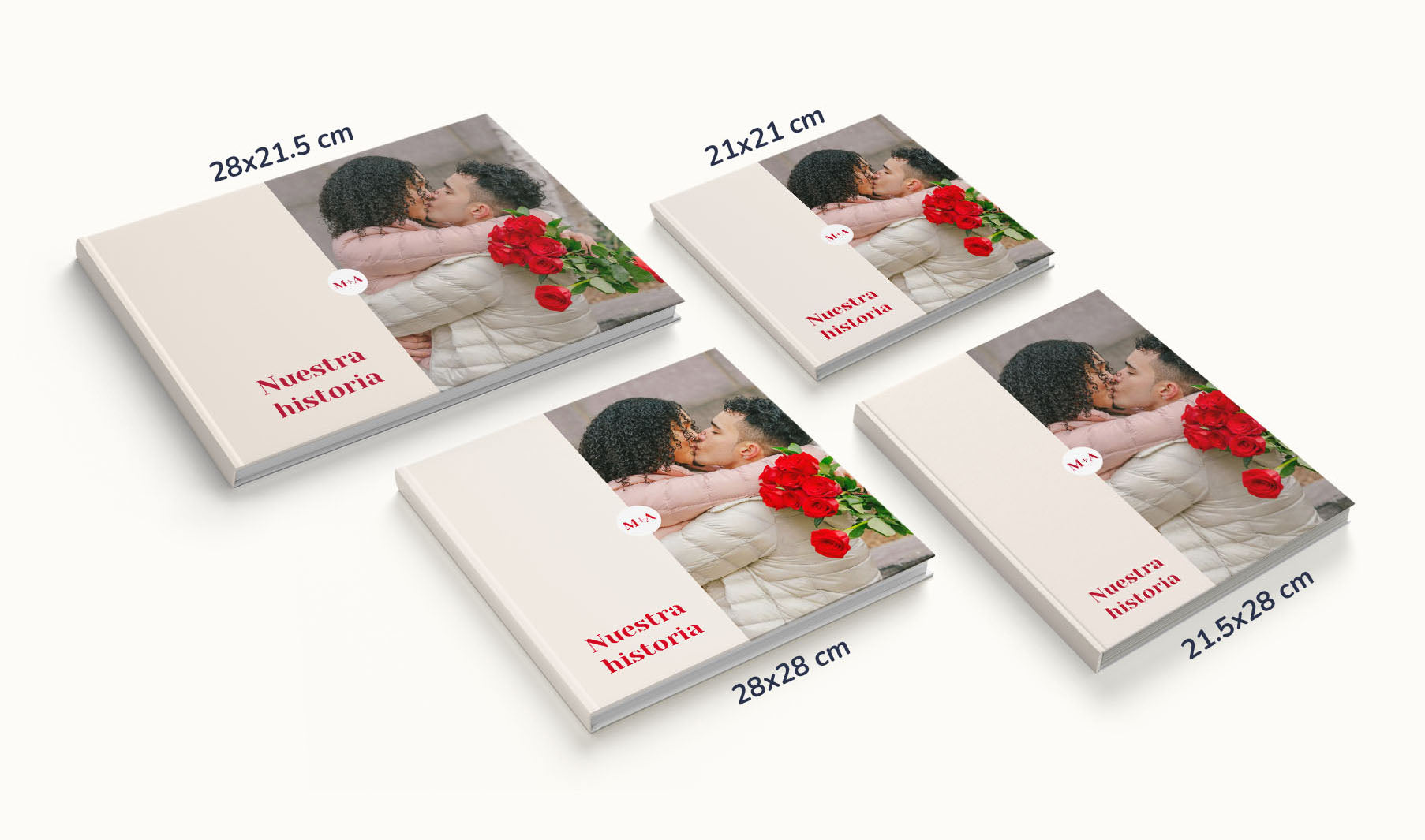 Medidas de photobook de novios.