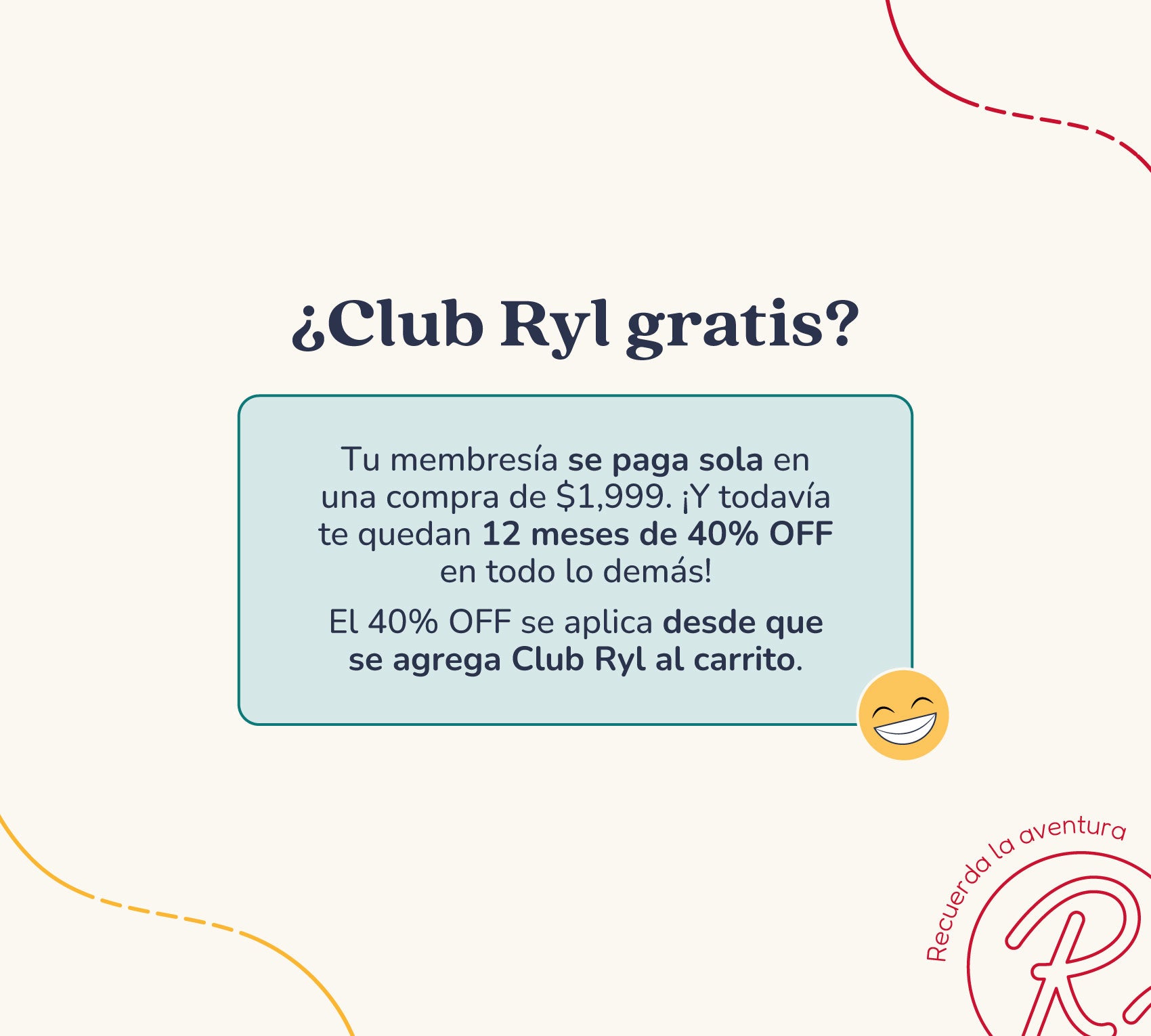 Club Ryl · 40% OFF en toda la tienda 1 año