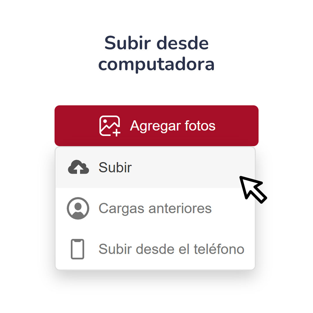 Subir fotos desde computadora (screenshot).